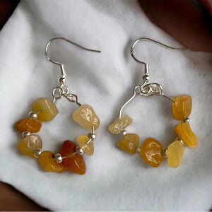 048 Beautiful Topaz Hoop Earrings